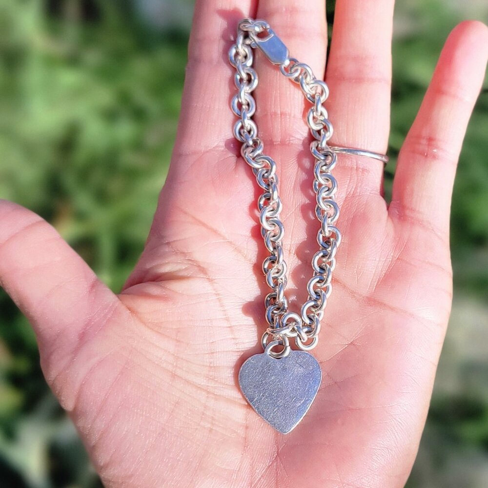 Chunky Solid 925 Sterling Silver Circle Link Char… - image 5